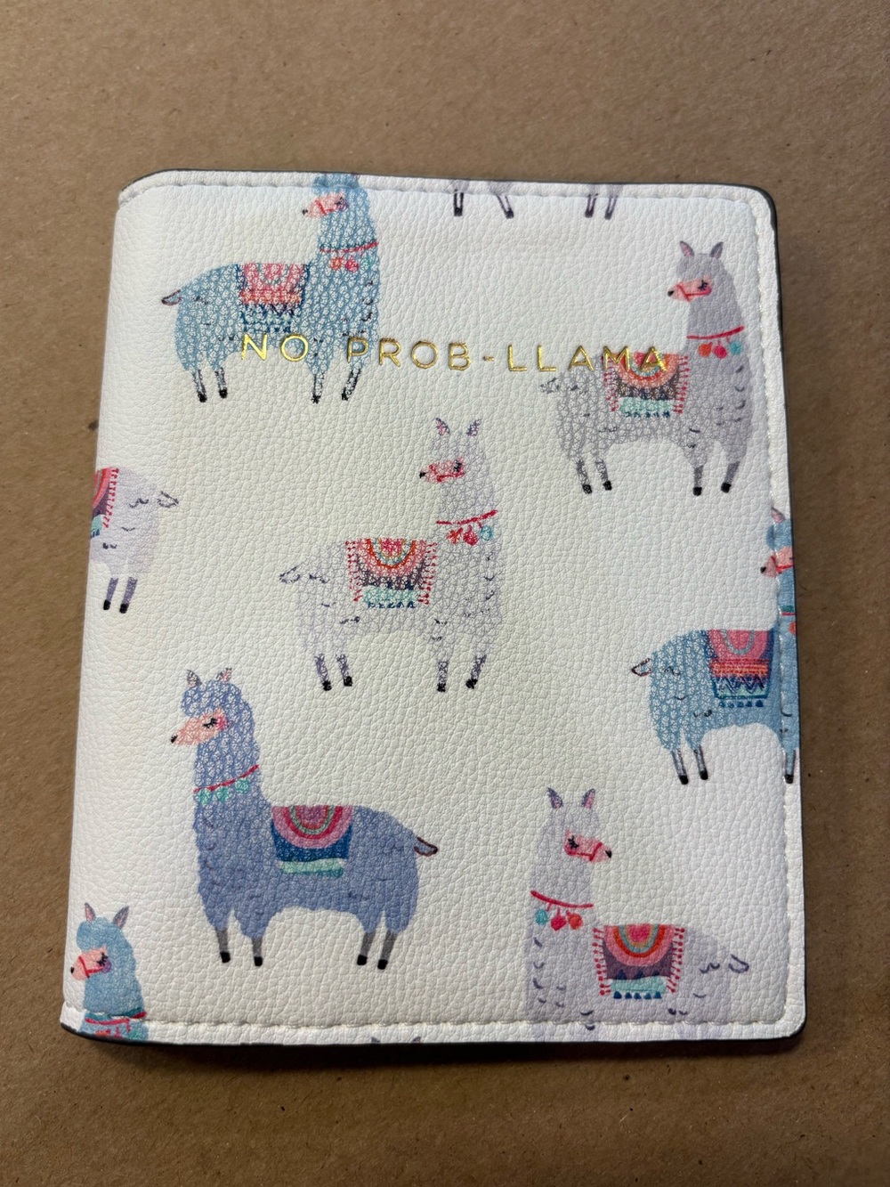 Love & Lore No Prob-Llama Print Wallet – White & Blue